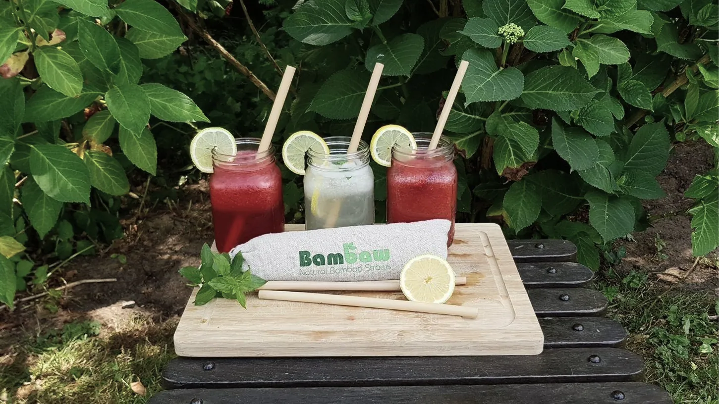 Bambaw bamboo straws with drinks