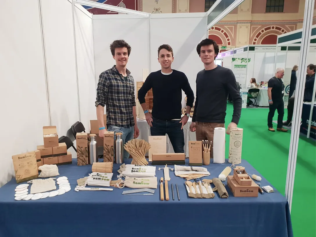 The team at a UK trade fair stand