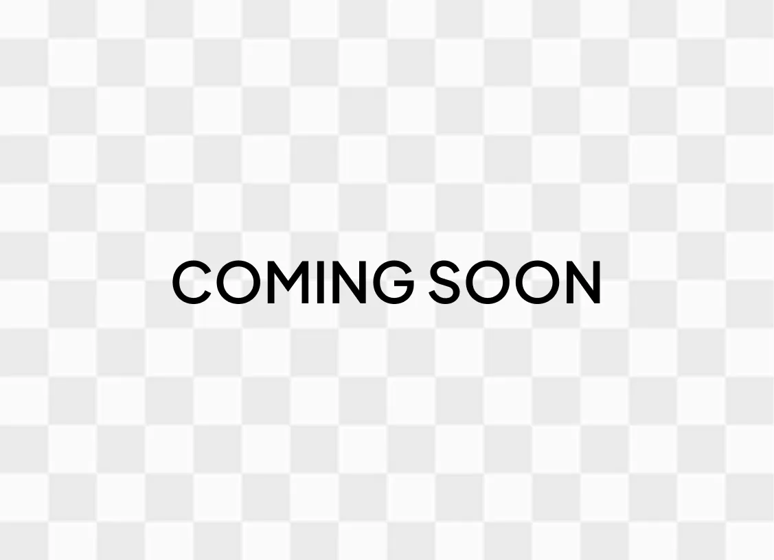 The words “Coming soon” on a light grey checkered background